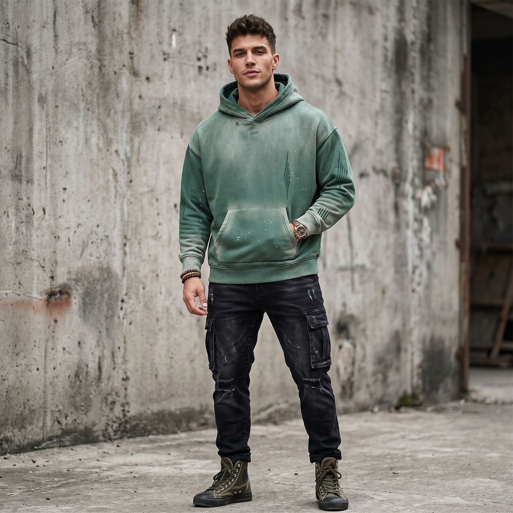 Zings Vintage Washed Frayed Fleece Hoodie