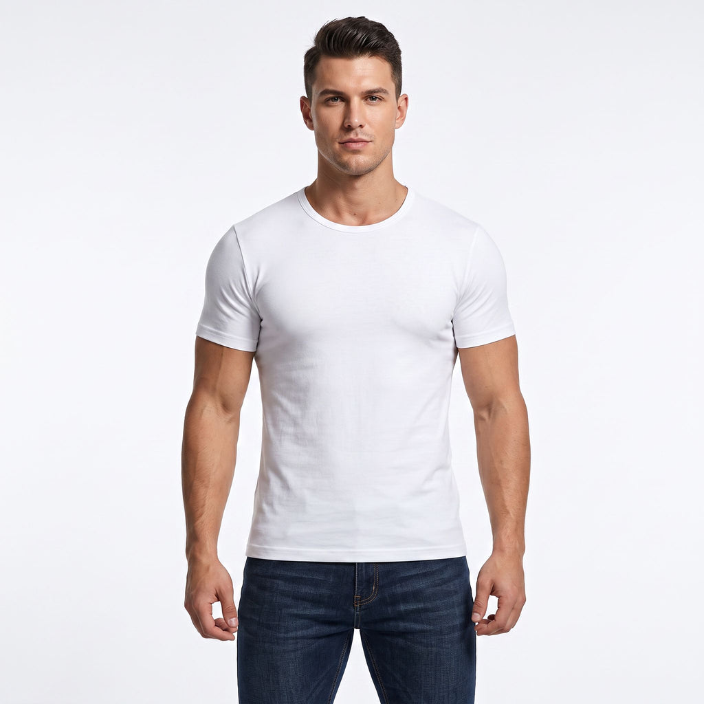 Cotton Men's T-Shirts Short Sleeve Casual Tee