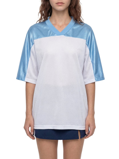 Oversized Mesh V-Neck Soccer Jersey