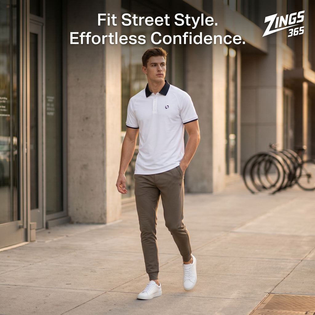 Z Contrast Collar Raglan Polo Shirt